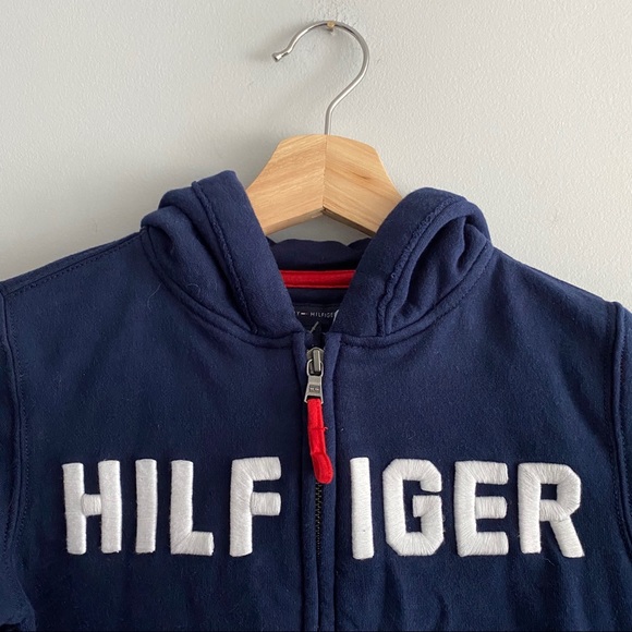 Navy Blue Tommy Hilfiger Zip Up Hoodie - Picture 3 of 3
